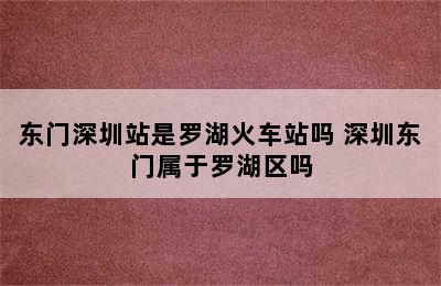 东门深圳站是罗湖火车站吗 深圳东门属于罗湖区吗